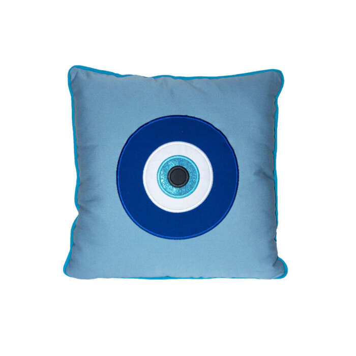 Turquoise Eye Outdoor Cushion