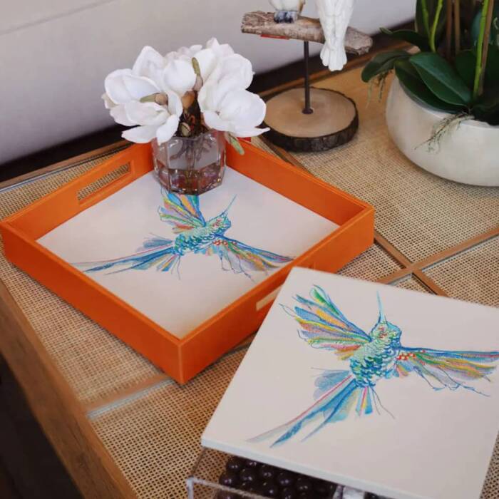 Blue Hummingbird Acrylic Box