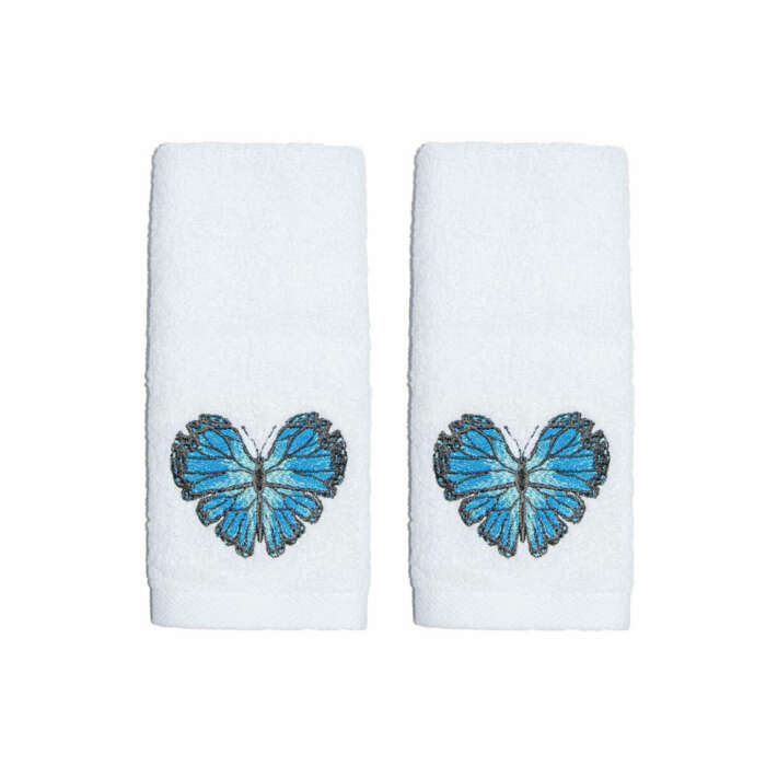 Blue Butterfly Face Towels