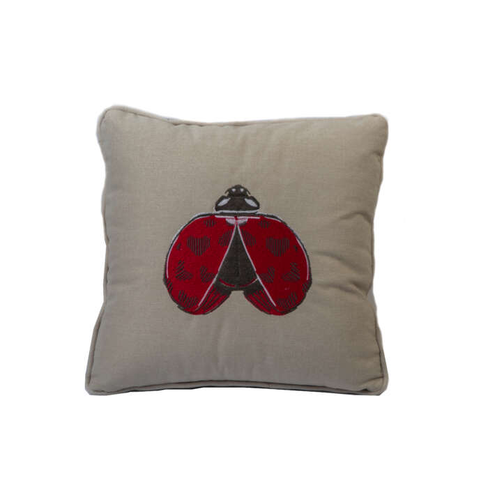 Ruby Red off white cushion