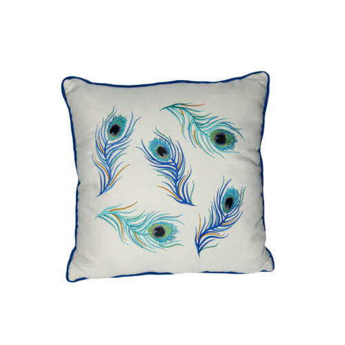 Peacock Feathers Outdoor Cushion