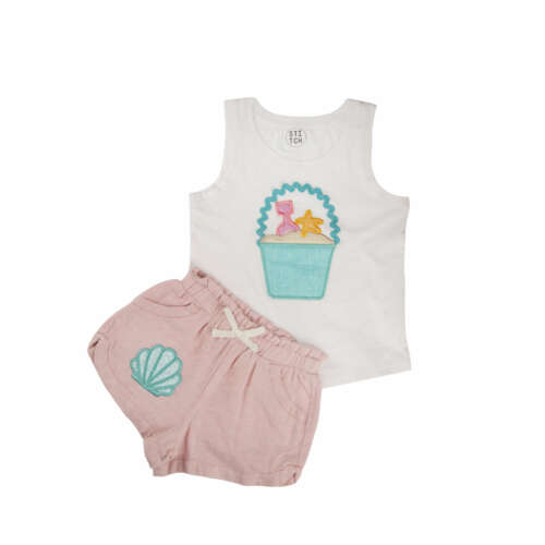 Blue / Pink Short and t-shirt set