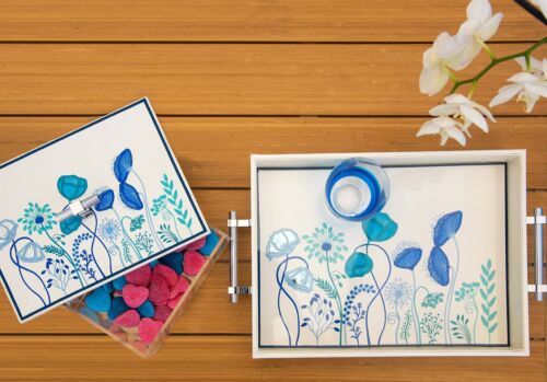 blue floral box