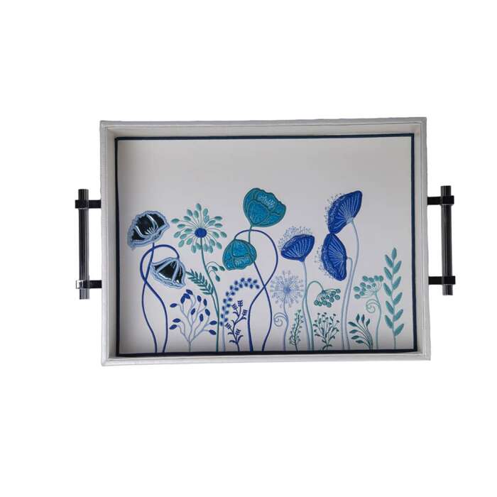 Blue floral Tray