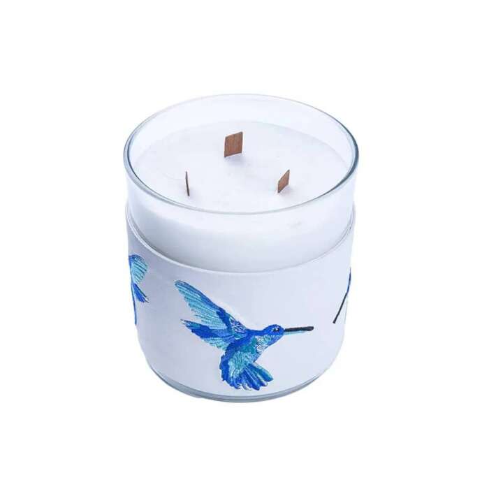 Large Blue Hummingbird Candle