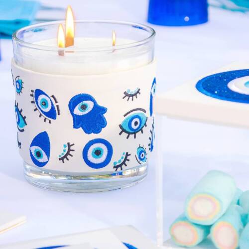 Abstract Eye Pattern Candle